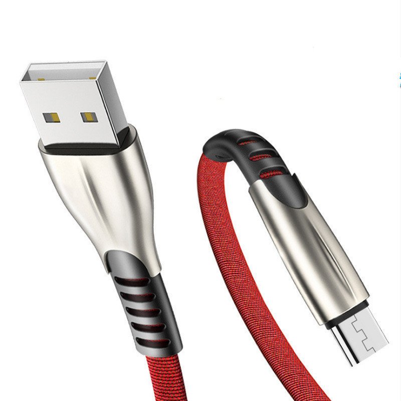 Android Tipo-c cable de datos de carga súper rápido del cargador de la aleación del Zinc del metal del cable para el teléfono